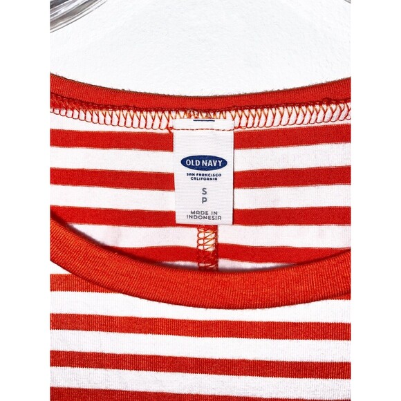 Old Navy Orange And White Striped Dress Sheath Bodycon Size Small - Picture 2 of 4